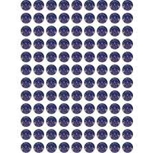 Yılbaşı Çam Temalı Mutlu Yıllar Sticker Seti, Yeni Yıl Hediye&paket Etiketi, 108 Adet, 33X33MM, Mavi