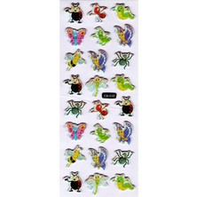 Sticker Kabartmalı Sticker Defter Planlayıcı Etiket (CB530) 16X7 Cm- Sevimli Böcekler