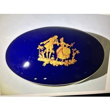 12 cm Boyunda Fransız Limoges Kobalt Mavisi Bonboniyer