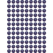 Yılbaşı Temalı Mutlu Yıllar Sticker Seti, Yeni Yıl Hediye Paketleme Etiketi, 108 Adet, 33X33MM, Mavi