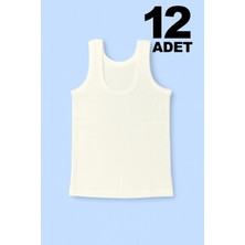 Erkek Çocuk Atleti %100 Pamuk Oval Yaka 12'li Paket
