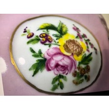 Fransız Limoges El Boyama Bonboniyer 11 cm 11 cm 3,5 cm