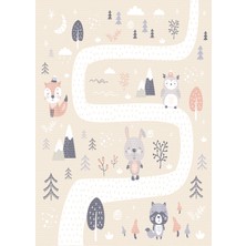 Bazaar Forum Pamuk Taban Dijital Baskı Kaymaz Tüy Dökmeyen Makinada Yıkanabilir Salon Halısı Mutfak Halısı