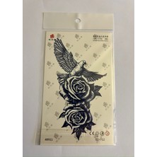 Güvercin 18X11 cm 1 Ay Kalıcı Geçici Dövme Yapıştırma Dövme