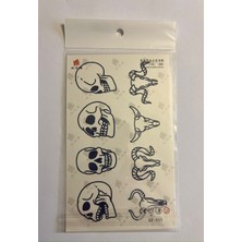 Kuru Kafalar 18X11 cm 1 Ay Kalıcı Geçici Dövme Yapıştırma Dövme