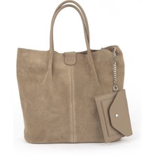 Ziya, Kadın Hakiki Deri Omuz ve El Çantası 153979Z5010 Vizon