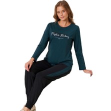 Over Sleep 3199 Kadın Kışlık Süprem Yuvarlak Yaka Eşli Pijama Takımı
