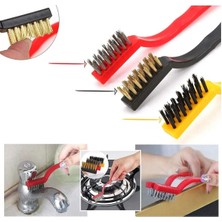 3'lü Set Mutfak Temizlik Tel Fırça Seti Plastik Çok Amaçlı Temizleme Fırçası Kir Pas Kireç Izgara.