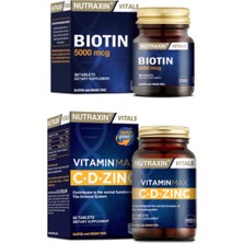 Vitamin Max ( C Vitamini ,d Vitamini ve Çinko Takviyesi ) 60 Tablet + Biotin 5000 Mcg 30 Tablet