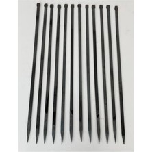 Mobilreyon Yassı Tavuk Kanat Şişi Silme Kara Demir 60 cm 15 Adet