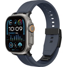 Watch 44MM Uyumlu Amazingthing Titan Chrono Silikon Kordon Strap Kayış Lacivert