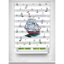 Yelkenli - Gemi - Tekne Baskılı Zebra Perde - - Dijital Baskılı Zebra Stor Perde