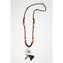  Ahşap Boncuklu Otantik Uzun Kolye