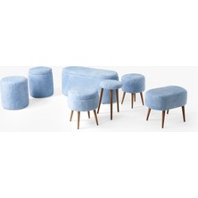 Teddy Bench ve Puff Seti Bebek Mavisi