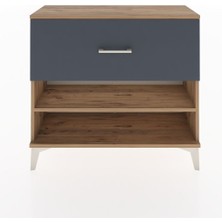 Arges Şifonyer Tek Raflı Tek Çekmeceli 88X30X80 Çam-Antrasit