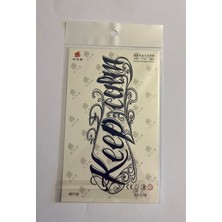 Yazı 18X11 cm  1 Ay Kalıcı Geçici Dövme Yapıştırma Dövme