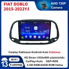 Conio Fiat DOBLO（2015-2022 Yıl）4GB Ram 64GB Rom Android Multimedya Sürüm 13 Kablosuz Carplay Navigasyon 9 Inç Ekran