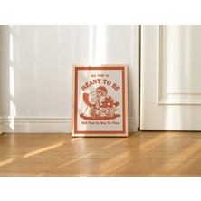 Retro Kurbağa Duvar Baskısı, Vintage Mantar Illüstrasyonu, A3 A4 A2 Baskılar, Büyük Trend 70'ler Posteri, Mavi, Turuncu