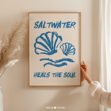 Tuzlu Su Ruhu Iyileştirir Duvar Sanatı, Sahil Ev Dekorasyonu, Deniz Kabukları