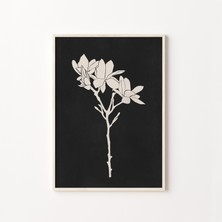 Çiçek Sanatı, Siyah Bej Duvar Sanatı, Modern Oda Dekoru, Botanik Poster