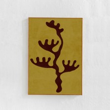 Kahverengi / Zeytin Yeşili: Soyut Sanat, Orta Modern, Toprak Tonlarında Duvar Sanatı