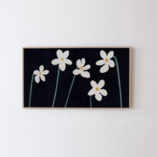 Samsung Frame Tv Sanatı - Çerçeve Tv Için Modern Çiçek Sanatı. Bahar Çiçekleri