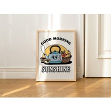 Mutfak Duvar Baskısı, Retro Kahvaltı Illüstrasyonu, Vintage Kettle 70'ler Poster, Yemek Duvar Dekoru