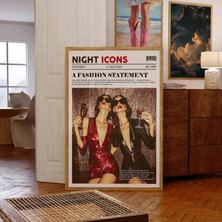 Trend Gazete, Retro Dergi Posteri, Vintage Moda Sanat Dergisi Başlığı