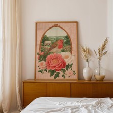 Robin ve Şakayıklar Çiçekli: Vintage Kır Evi Duvar Sanatı ( & Dosyalar