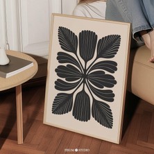 Halk Modern Siyah ve Bej Soyut Botanik Sanatı, Nötr Duvar Dekoru