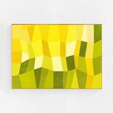 Soyut Sanat: Sarı ve Yeşil Duvar Dekoru, Bahar Renkleri Duvar Sanatı