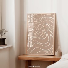 Nötr Bej Soyut Çizgi Sanatı