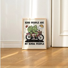 Çerçeveli Kurbağa Illüstrasyon Duvar Baskısı, Sevimli Kurbağa Sınıf Posterleri, Cottagecore Nezaket Dekoru, Baskılar