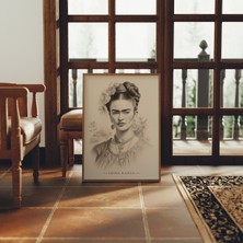 Frida Kahlo Photo Hand Drawn Portrait, Frida Kahlos