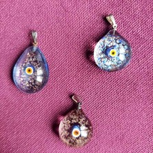 Cam Nazar Boncuklu Kolye Ucu 3lü