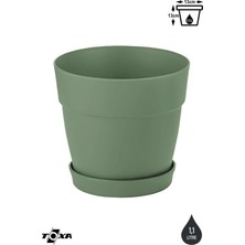 1 Adet 1 Litre Mono Saksı Tabaklı Drenaj Delikli Plastik Çiçek Saksısı
