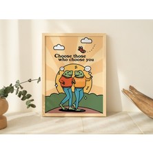 Retro Kurbağa Dostluğu, Retro Kurbağa Posteri, Sevimli Söz