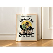 Retro Kurbağa Duvar Dekoru, Trend Mantar Illüstrasyonu, A3 A4 A2 Baskılar, Büyük Renkli 70'ler Posteri