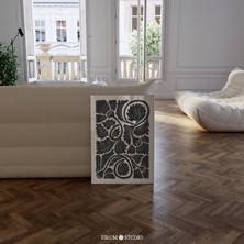 Modern Botanik Duvar Dekoru - Orta Yüzyıl Modern Dekorasyonu Için Bej ve Siyah Sanat | Organik ve Kasvetli Duvar Sanatı |