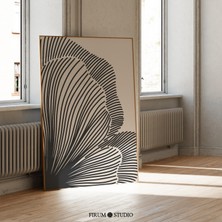 Nötr Çizgiler Soyut Çiçek Sanatı, Minimalist Poster