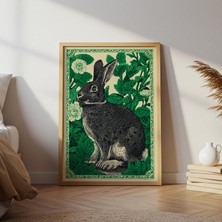 Orman Tavşanı: Rustik Halk Sanatı Hayvan Posteri ( )