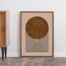 Orta Yüzyıl Modern, Toprak Tonları Duvar Sanatı, Geometrik Şekiller, Minimalist Poster