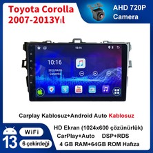 Conio Toyota Corolla（2007-2013 mode） 4GB Ram 64GB Rom Android Multimedya Sürüm 13 Kablosuz Carplay Navigasyon 9 Inç Ekran
