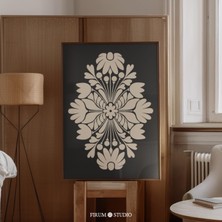 Kasvetli Çiçek Sanatı, Siyah ve Bej, Koyu Çiçek, Çiçek Dekoru