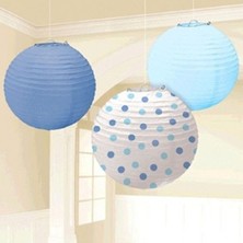 3'lü Kağıt Fener Paketi Doğum Günü Partisi Dekorasyon Seti 25 cm