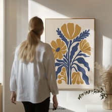 Cesur Mavi ve Sarı Kır Çiçeği Duvar Sanatı