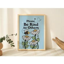 Arı Çiçek Duvarı, Nazik Olun, Retro Çiçek Duvar Dekoru, Çiçek Sanatı