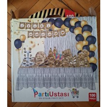 100 Parça Gold Konsept Doğum Günü Süsü