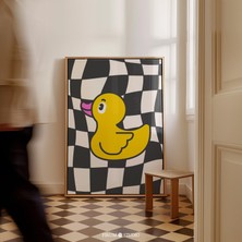 Sarı Lastik Ördek Y2K Duvar Sanatı, Maksimalist Banyo Dekoru