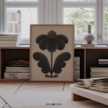 Botanik Soyut Siyah Bej Sanat, Kasvetli Botanik Modern Sanat